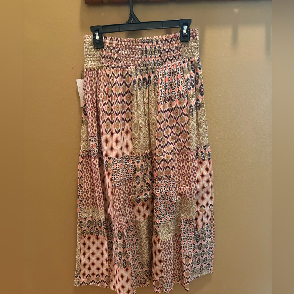 Liverpool Multicolor Geometric Midi Skirt